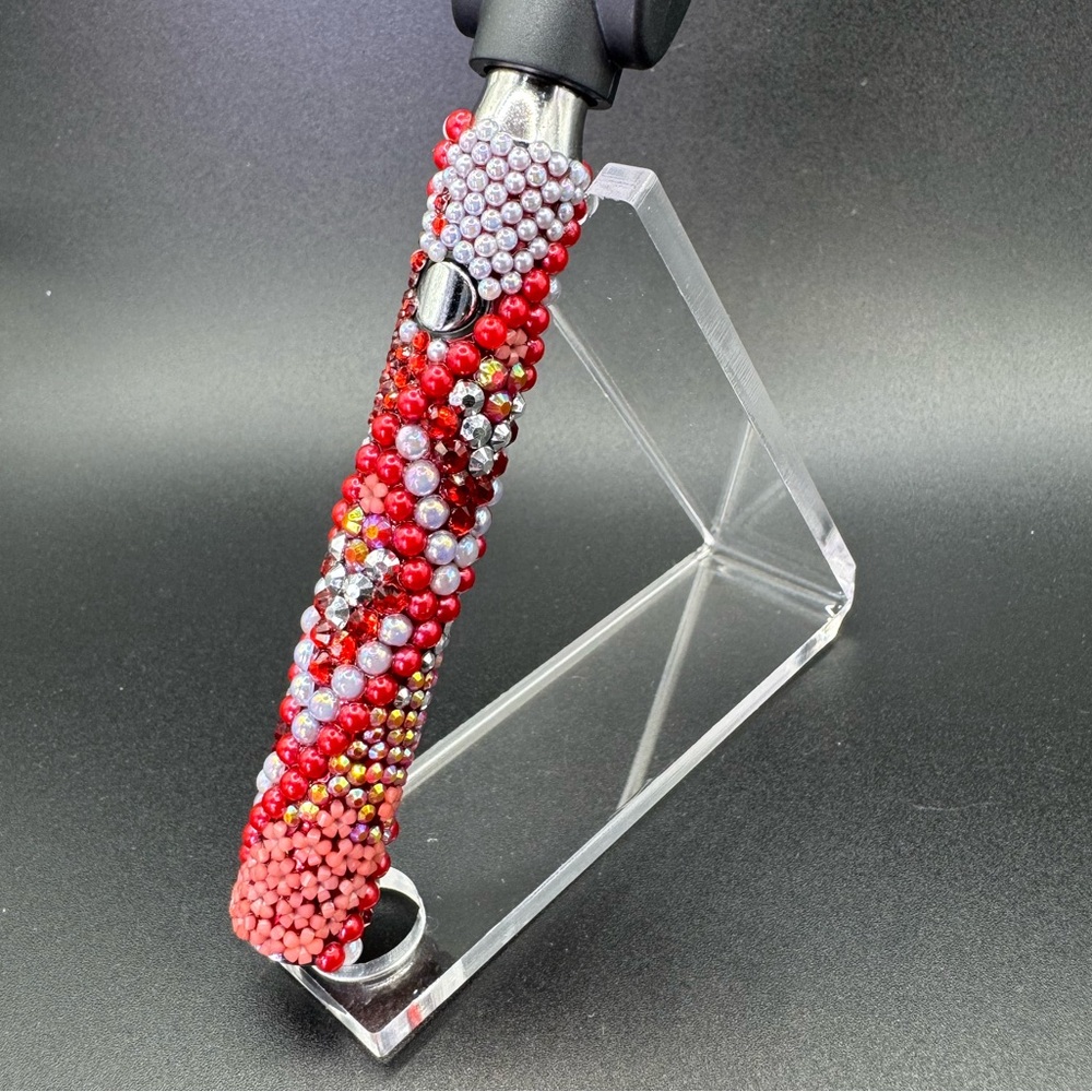 Red Rhinestone 510 Threaded Battery - Picture 3 of 7